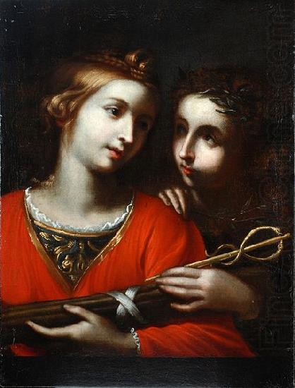 Dos mujeres con caduceo y fasces, Simone Pignoni